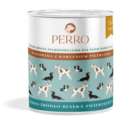 PERRO Wołowina z korzeniem pietruszki dla psów dorosłych 850 g PERRO