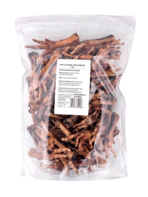 PETITTO Kurze łapki suszone przysmak dla psa 1kg PETITTO