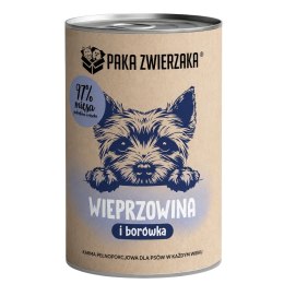 Paka Zwierzaka Monobiałkowa wieprzowina z borówką 400g PAKA ZWIERZAKA