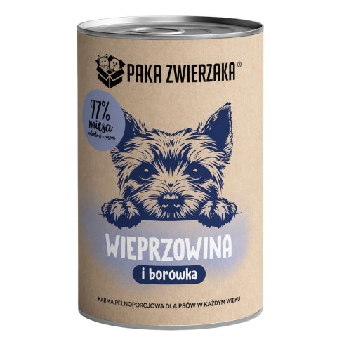 Paka Zwierzaka Monobiałkowa wieprzowina z borówką 400g PAKA ZWIERZAKA