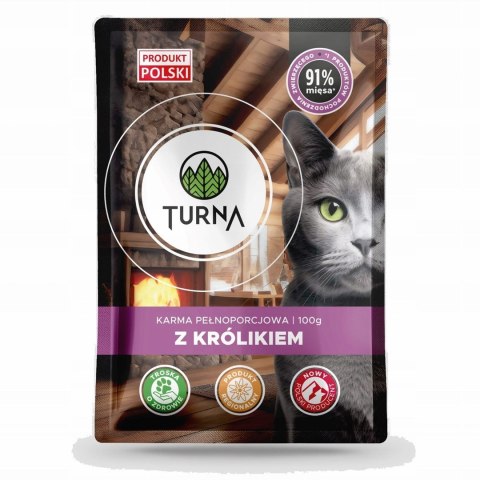 TURNA Cats z królikiem mokrak karma 100g TURNA
