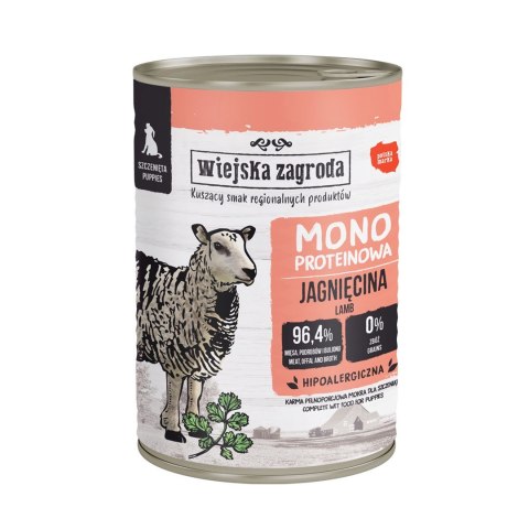 Wiejska Zagroda Karma mokra dla psa Monobiałkowa Jagnięcina (szczeniak) 400g Wiejska zagroda