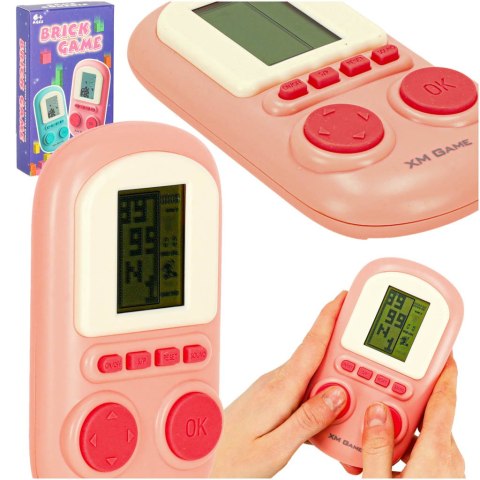 Gra elektroniczna zręcznościowa mini konsola przenośna kieszonkowa tetris różowa Kik Sp. z o. o. Sp. k.