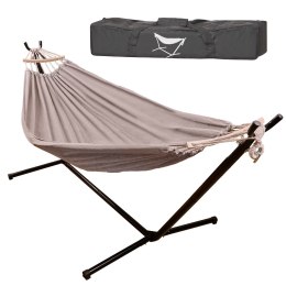 Hamak ze stelażem ogrodowy huśtawka stelaż stojak do hamaka duży mocny + pokrowiec 200cm 100kg Kik Sp. z o. o. Sp. k.