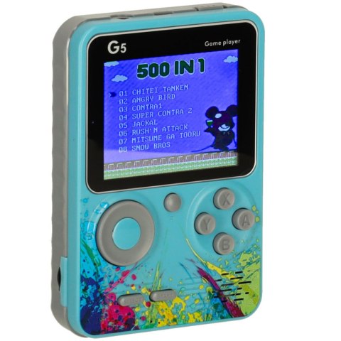 Konsola przenośna do gier mini retro niebieska Kik Sp. z o. o. Sp. k. Konsola przenośna do gier mini retro niebieska Kik Sp. z o. o. Sp. k.