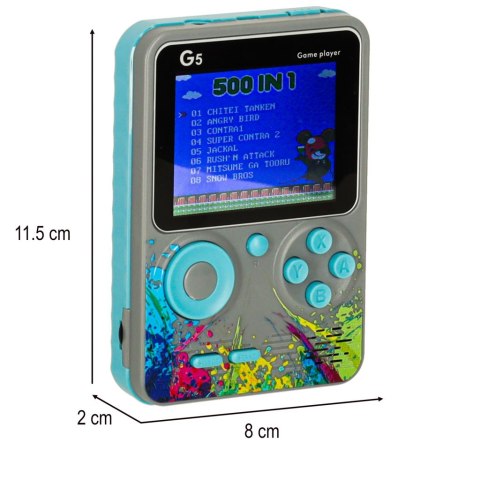 Konsola przenośna do gier mini retro szara Kik Sp. z o. o. Sp. k. Konsola przenośna do gier mini retro szara Kik Sp. z o. o. Sp. k.