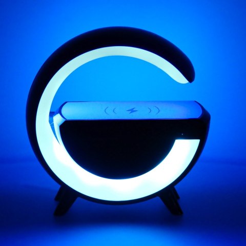 Lampka LED Gamingowa RGB głośnik ładowarka indukcyjna czarna Kik Sp. z o. o. Sp. k. Lampka LED Gamingowa RGB głośnik ładowarka indukcyjna czarna Kik Sp. z o. o. Sp. k.