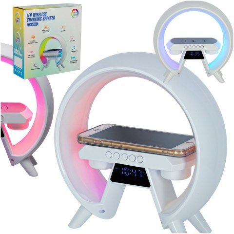 Lampka LED Gamingowa RGB głośnik ładowarka indukcyjna radio budzik zegar Kik Sp. z o. o. Sp. k. Lampka LED Gamingowa RGB głośnik ładowarka indukcyjna radio budzik zegar Kik Sp. z o. o. Sp. k.