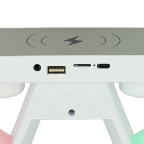 Lampka LED Gamingowa RGB głośnik ładowarka indukcyjna radio budzik zegar Kik Sp. z o. o. Sp. k. Lampka LED Gamingowa RGB głośnik ładowarka indukcyjna radio budzik zegar Kik Sp. z o. o. Sp. k.