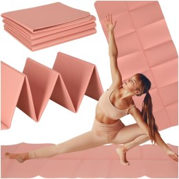 Mata fitness gimnastyczna do ćwiczeń jogi pilatesu fitness joga składana 183x61x0,4 cm różowy Kik Sp. z o. o. Sp. k.