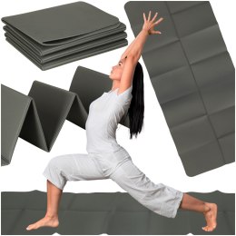Mata fitness gimnastyczna do ćwiczeń jogi pilatesu fitness joga składana 183x61x0,4 cm szara Kik Sp. z o. o. Sp. k.