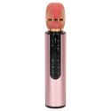 Mikrofon bezprzewodowy karaoke dla dzieci głośnik Bluetooth 2000mAh karta SD USB wysoka jakość różowy Kik Sp. z o. o. Sp. k.