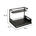Organizer szafka półka kuchenna kosz pod zlew umywalkę wysuwana półka pojemnik 2-poziomowy metal Kik Sp. z o. o. Sp. k.