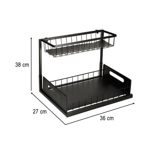 Organizer szafka półka kuchenna kosz pod zlew umywalkę wysuwana półka pojemnik 2-poziomowy metal Kik Sp. z o. o. Sp. k. Organizer szafka półka kuchenna kosz pod zlew umywalkę wysuwana półka pojemnik 2-poziomowy metal Kik Sp. z o. o. Sp. k.