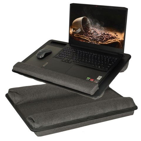 Stolik pod laptopa przenośny taca do łóżka na kolana podstawka czarny z poduszką Kik Sp. z o. o. Sp. k. Stolik pod laptopa przenośny taca do łóżka na kolana podstawka czarny z poduszką Kik Sp. z o. o. Sp. k.