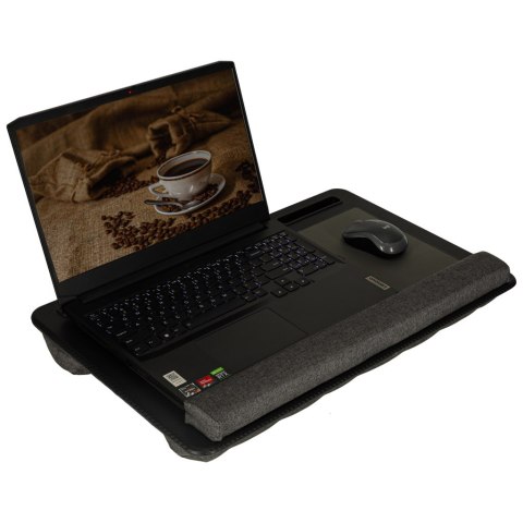 Stolik pod laptopa przenośny taca do łóżka na kolana podstawka czarny z poduszką Kik Sp. z o. o. Sp. k. Stolik pod laptopa przenośny taca do łóżka na kolana podstawka czarny z poduszką Kik Sp. z o. o. Sp. k.