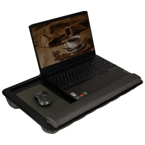 Stolik pod laptopa przenośny taca do łóżka na kolana podstawka czarny z poduszką Kik Sp. z o. o. Sp. k. Stolik pod laptopa przenośny taca do łóżka na kolana podstawka czarny z poduszką Kik Sp. z o. o. Sp. k.