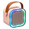 Zestaw do karaoke 2 mikrofony + głośnik przenośny BLUETOOTH USB LED różowy Kik Sp. z o. o. Sp. k.