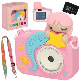 Aparat cyfrowy fotograficzny dla dzieci kamera zabawka + karta 32GB różowy syrenka Kik Sp. z o. o. Sp. k.