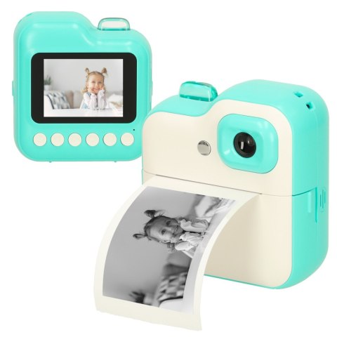 Kik Sp. z o. o. Sp. k. Aparat fotograficzny natychmiastowy drukarka termiczna + wkłady karta 32GB zielony Kik Sp. z o. o. Sp. k. Aparat fotograficzny natychmiastowy drukarka termiczna + wkłady karta 32GB zielony