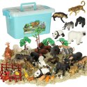 Figurki zwierząt zwierzęta zoo safari farma akcesoria skrzynka 59 el. Kik Sp. z o. o. Sp. k.