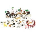 Figurki zwierząt zwierzęta zoo safari farma akcesoria skrzynka 59 el. Kik Sp. z o. o. Sp. k.