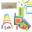 Klocki drewniane edukacyjne układanka tęcza puzzle montessori tęcza kolorowe Kik Sp. z o. o. Sp. k.