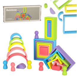 Klocki drewniane edukacyjne układanka tęcza puzzle montessori tęcza kolorowe Kik Sp. z o. o. Sp. k.