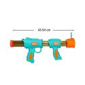 Pistolet na kulki karabin na piankowe naboje solidny dla dzieci gra 2w1 niebieski Kik Sp. z o. o. Sp. k.