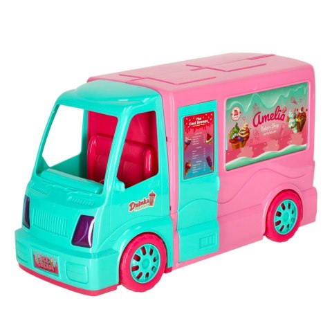 Kik Sp. z o. o. Sp. k. Samochód dla lalek kamper food truck zestaw 21 el. Kik Sp. z o. o. Sp. k. Samochód dla lalek kamper food truck zestaw 21 el.