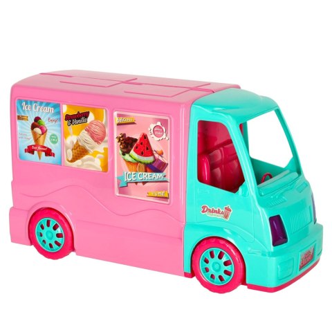 Kik Sp. z o. o. Sp. k. Samochód dla lalek kamper food truck zestaw 21 el. Kik Sp. z o. o. Sp. k. Samochód dla lalek kamper food truck zestaw 21 el.