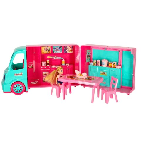 Kik Sp. z o. o. Sp. k. Samochód dla lalek kamper food truck zestaw 21 el. Kik Sp. z o. o. Sp. k. Samochód dla lalek kamper food truck zestaw 21 el.