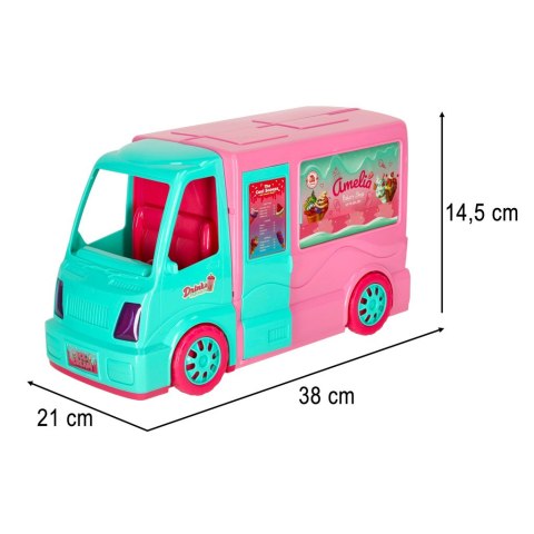 Kik Sp. z o. o. Sp. k. Samochód dla lalek kamper food truck zestaw 21 el. Kik Sp. z o. o. Sp. k. Samochód dla lalek kamper food truck zestaw 21 el.