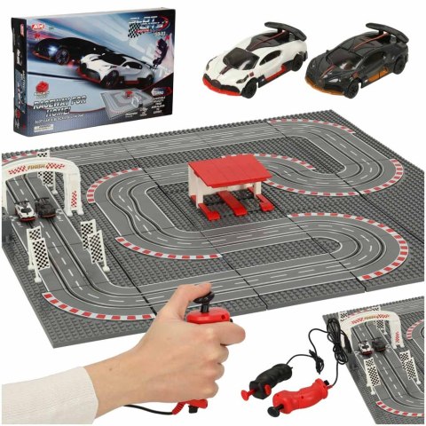 Kik Sp. z o. o. Sp. k. Tor wyścigowy samochodowy elektryczny policyjny 2 auta autka kontrolery zakręty klocki konstrukcyjne GD-03 Kik Sp. z o. o. Sp. k. Tor wyścigowy samochodowy elektryczny policyjny 2 auta autka kontrolery zakręty klocki konstrukcyjne GD-03