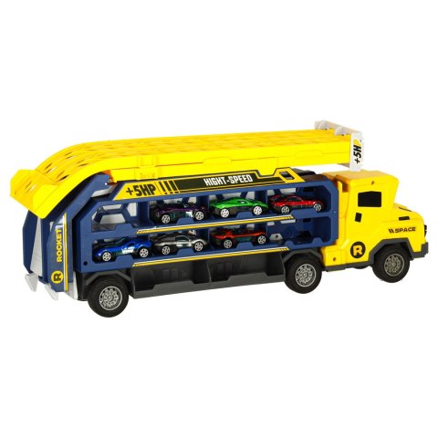 Kik Sp. z o. o. Sp. k. Tor wyścigowy samochodowy laweta transporter 6 el. żółty Kik Sp. z o. o. Sp. k. Tor wyścigowy samochodowy laweta transporter 6 el. żółty