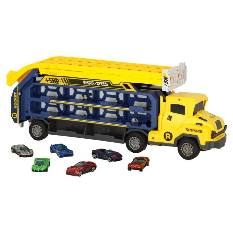 Kik Sp. z o. o. Sp. k. Tor wyścigowy samochodowy laweta transporter 6 el. żółty Kik Sp. z o. o. Sp. k. Tor wyścigowy samochodowy laweta transporter 6 el. żółty