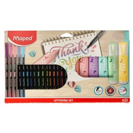 Zakreślacze cienkopisy MAPED zestaw do letteringu 22el. CX Sp. z o. o.