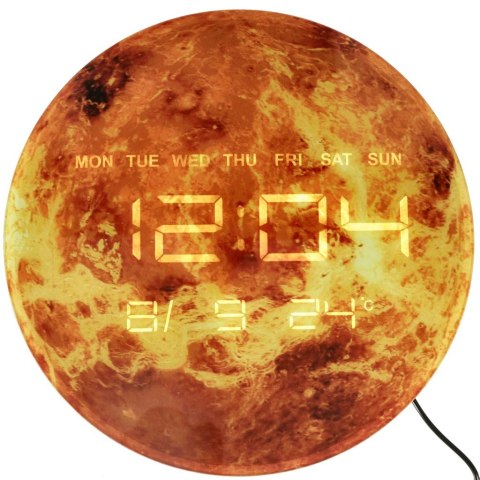 Zegar ścienny planeta mars z wyświetlaczem LED 32 cm pomarańczowy Kik Sp. z o. o. Sp. k. Zegar ścienny planeta mars z wyświetlaczem LED 32 cm pomarańczowy Kik Sp. z o. o. Sp. k.