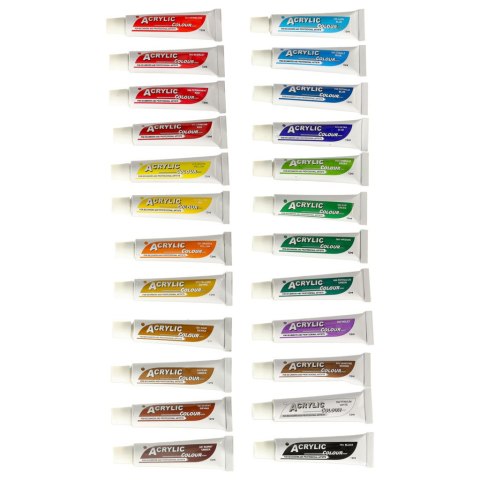 Farby akrylowe w tubkach tubce duży zestaw 12 ml x 24 kolory Kik Sp. z o. o. Sp. k. Farby akrylowe w tubkach tubce duży zestaw 12 ml x 24 kolory Kik Sp. z o. o. Sp. k.