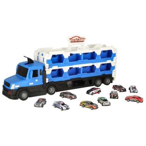 Kik Sp. z o. o. Sp. k. TIR Laweta samochód transporter pojazd składany XXL 10 aut niebieski Kik Sp. z o. o. Sp. k. TIR Laweta samochód transporter pojazd składany XXL 10 aut niebieski