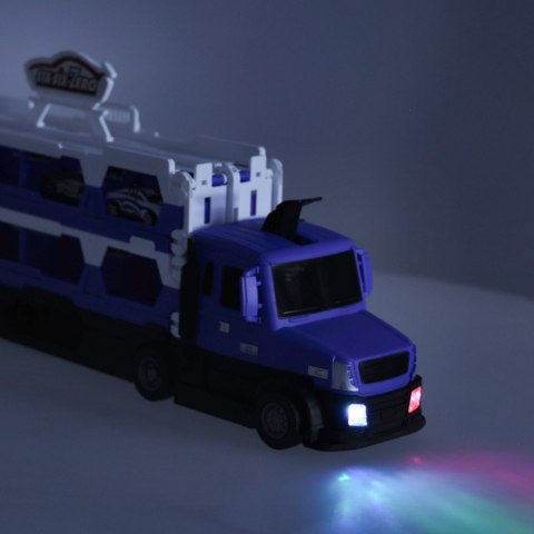 Kik Sp. z o. o. Sp. k. TIR Laweta samochód transporter pojazd składany XXL 10 aut niebieski Kik Sp. z o. o. Sp. k. TIR Laweta samochód transporter pojazd składany XXL 10 aut niebieski