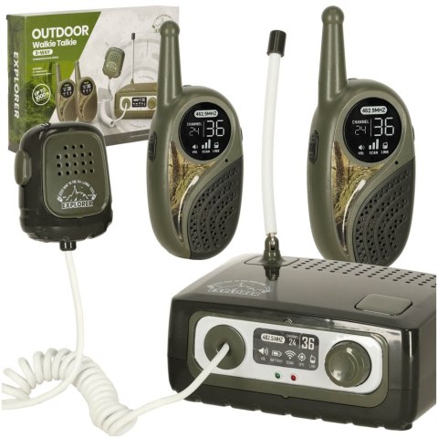 Kik Sp. z o. o. Sp. k. Walkie talkie krótkofalówka zestaw z centralą dla dzieci wojskowy zasięg 333 m Kik Sp. z o. o. Sp. k. Walkie talkie krótkofalówka zestaw z centralą dla dzieci wojskowy zasięg 333 m