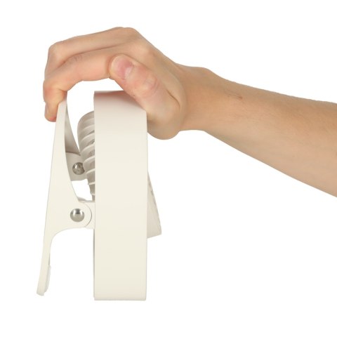 Wentylator biurkowy wiatrak z klipsem bezprzewodowy USB chłodzenie 3 poziomy mocy 11,5cm biały Kik Sp. z o. o. Sp. k. Wentylator biurkowy wiatrak z klipsem bezprzewodowy USB chłodzenie 3 poziomy mocy 11,5cm biały Kik Sp. z o. o. Sp. k.