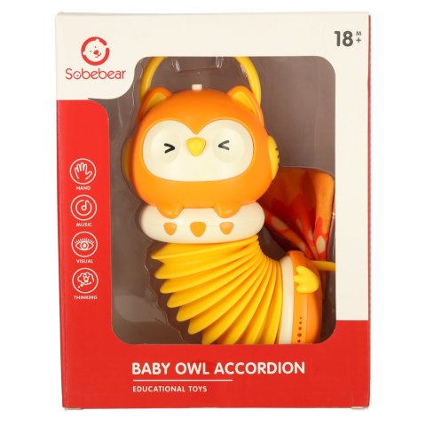 Harmonia akordeon zabawka sensoryczna dla dzieci sowa pomarańczowa Kik Sp. z o. o. Sp. k. Harmonia akordeon zabawka sensoryczna dla dzieci sowa pomarańczowa Kik Sp. z o. o. Sp. k.