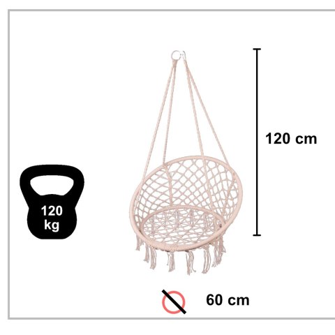 Huśtawka ogrodowa bocianie gniazdo z poduszką XXL ecru 150kg Kik Sp. z o. o. Sp. k. Huśtawka ogrodowa bocianie gniazdo z poduszką XXL ecru 150kg Kik Sp. z o. o. Sp. k.