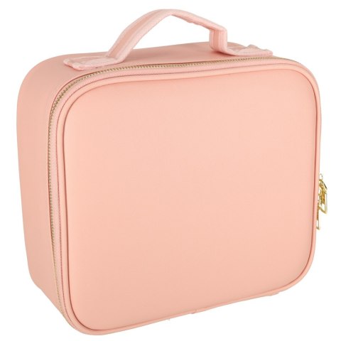 Kosmetyczka organizer na kosmetyki biżuterię kuferek z lusterkiem 10-krotne powiększenie różowy Kik Sp. z o. o. Sp. k. Kosmetyczka organizer na kosmetyki biżuterię kuferek z lusterkiem 10-krotne powiększenie różowy Kik Sp. z o. o. Sp. k.