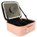 Kosmetyczka organizer na kosmetyki biżuterię kuferek z lusterkiem 10-krotne powiększenie różowy Kik Sp. z o. o. Sp. k.