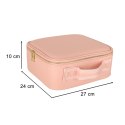 Kosmetyczka organizer na kosmetyki biżuterię kuferek z lusterkiem 10-krotne powiększenie różowy Kik Sp. z o. o. Sp. k.