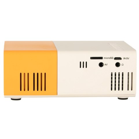Kik Sp. z o. o. Sp. k. Mini projektor rzutnik przenośny LED TFT LCD 1920x1080 24-60" USB HDMI 12V biało-pomarańczowy Kik Sp. z o. o. Sp. k. Mini projektor rzutnik przenośny LED TFT LCD 1920x1080 24-60" USB HDMI 12V biało-pomarańczowy