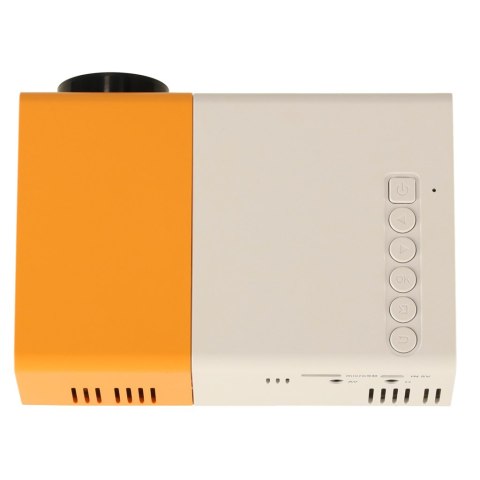 Kik Sp. z o. o. Sp. k. Mini projektor rzutnik przenośny LED TFT LCD 1920x1080 24-60" USB HDMI 12V biało-pomarańczowy Kik Sp. z o. o. Sp. k. Mini projektor rzutnik przenośny LED TFT LCD 1920x1080 24-60" USB HDMI 12V biało-pomarańczowy